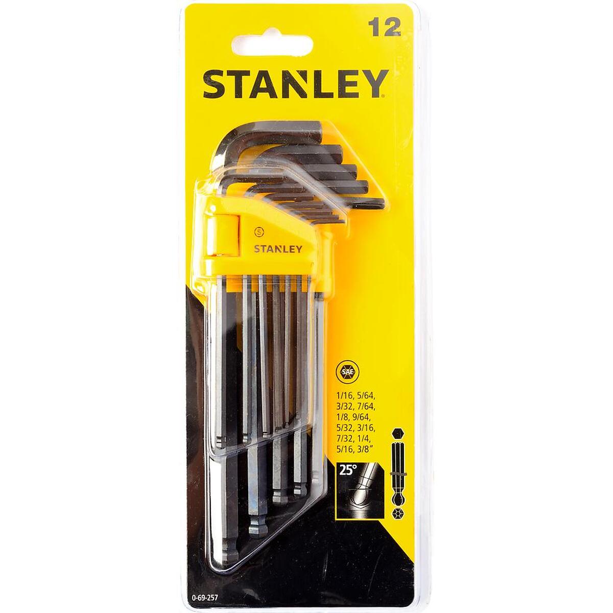 Набор шестигранных торцевых ключей STANLEY 12шт 0-69-257 — Фото 1